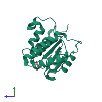 PDB entry 5ic5 coloured by chain, side view.