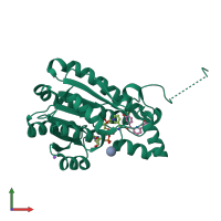 PDB entry 5icm coloured by chain, front view.