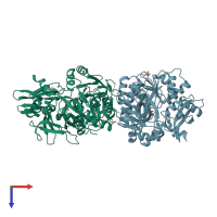 PDB entry 5ie0 coloured by chain, top view.