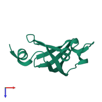 Small ribosomal subunit protein bS1 in PDB entry 5ie8, assembly 1, top view.