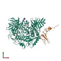 PDB entry 5ief coloured by chain, front view.