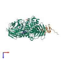 PDB entry 5ief coloured by chain, top view.