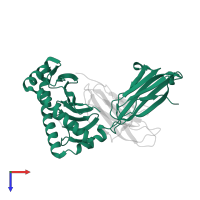 HLA class I histocompatibility antigen, B alpha chain in PDB entry 5iek, assembly 1, top view.