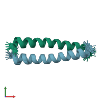 PDB entry 5iew coloured by chain, ensemble of 20 models, front view.