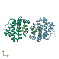 PDB entry 5if4 coloured by chain, front view.