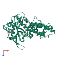 PDB entry 5if5 coloured by chain, top view.