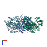 PDB entry 5ifi coloured by chain, top view.