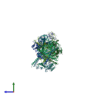 PDB entry 5ifm coloured by chain, side view.