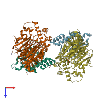 PDB entry 5ifs coloured by chain, top view.