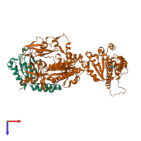 PDB entry 5ifw coloured by chain, top view.