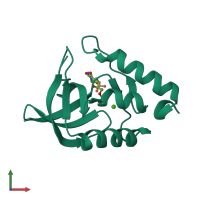 PDB entry 5igb coloured by chain, front view.