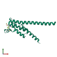PDB entry 5igl coloured by chain, front view.