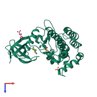 PDB entry 5ih5 coloured by chain, top view.