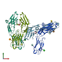 PDB entry 5ihb coloured by chain, front view.