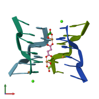 PDB entry 5ihd coloured by chain, front view.