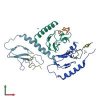 PDB entry 5ii0 coloured by chain, front view.