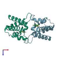 PDB entry 5ii1 coloured by chain, top view.