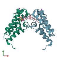 PDB entry 5ii2 coloured by chain, front view.