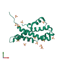 PDB entry 5ii8 coloured by chain, front view.