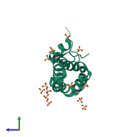 PDB entry 5ii8 coloured by chain, side view.
