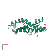 PDB entry 5ii8 coloured by chain, top view.