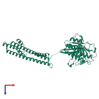 PDB entry 5iiq coloured by chain, top view.