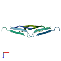 PDB entry 5iiw coloured by chain, top view.
