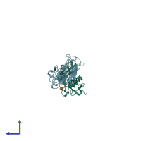 PDB entry 5iiy coloured by chain, side view.