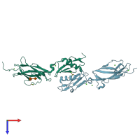 PDB entry 5iiy coloured by chain, top view.