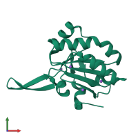 PDB entry 5iiz coloured by chain, front view.