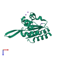 PDB entry 5iiz coloured by chain, top view.