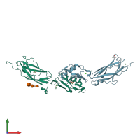 PDB entry 5ij2 coloured by chain, front view.