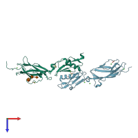 PDB entry 5ij2 coloured by chain, top view.
