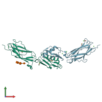 PDB entry 5ij3 coloured by chain, front view.