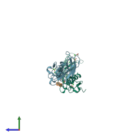 PDB entry 5ij3 coloured by chain, side view.