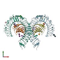 PDB entry 5ijc coloured by chain, front view.