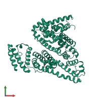 PDB entry 5ijf coloured by chain, front view.