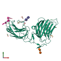 PDB entry 5ik5 coloured by chain, front view.