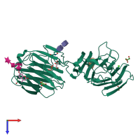 PDB entry 5ik5 coloured by chain, top view.
