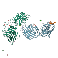 PDB entry 5ik8 coloured by chain, front view.