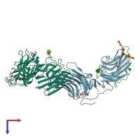 PDB entry 5ik8 coloured by chain, top view.