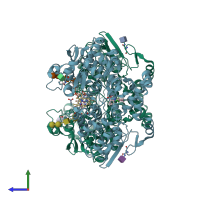 PDB entry 5ikq coloured by chain, side view.