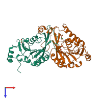 PDB entry 5il0 coloured by chain, top view.