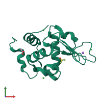 Monomeric assembly 1 of PDB entry 5ilf coloured by chemically distinct molecules, front view.