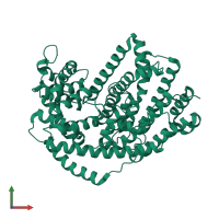 PDB entry 5ilk coloured by chain, front view.