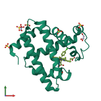 PDB entry 5ilm coloured by chain, front view.