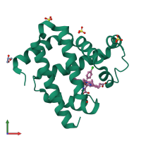 PDB entry 5ilr coloured by chain, front view.