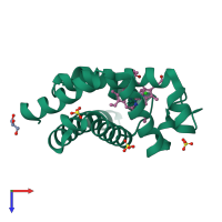 PDB entry 5ilr coloured by chain, top view.