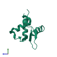 PDB entry 5ilv coloured by chain, side view.