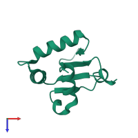 PDB entry 5ilv coloured by chain, top view.